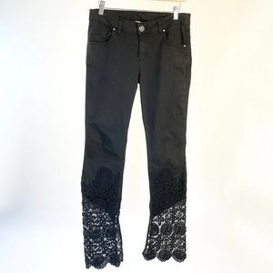 Elisa Cavaletti Black Crochet Bell Bottoms